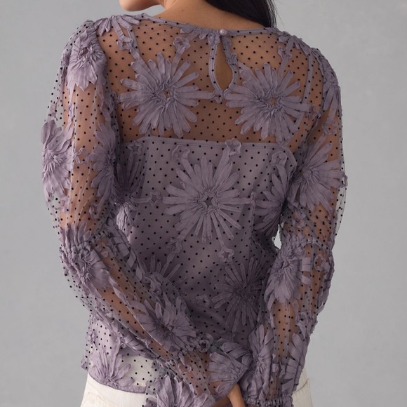 Anthropologie Eva Franco Lace Floral Blouse Small NWT - Picture 4 of 11